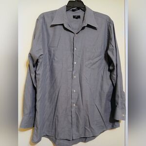 Calvin Klein Men's Button-Down Shirt in Blue/ Gray